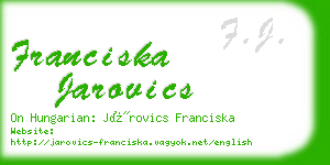 franciska jarovics business card